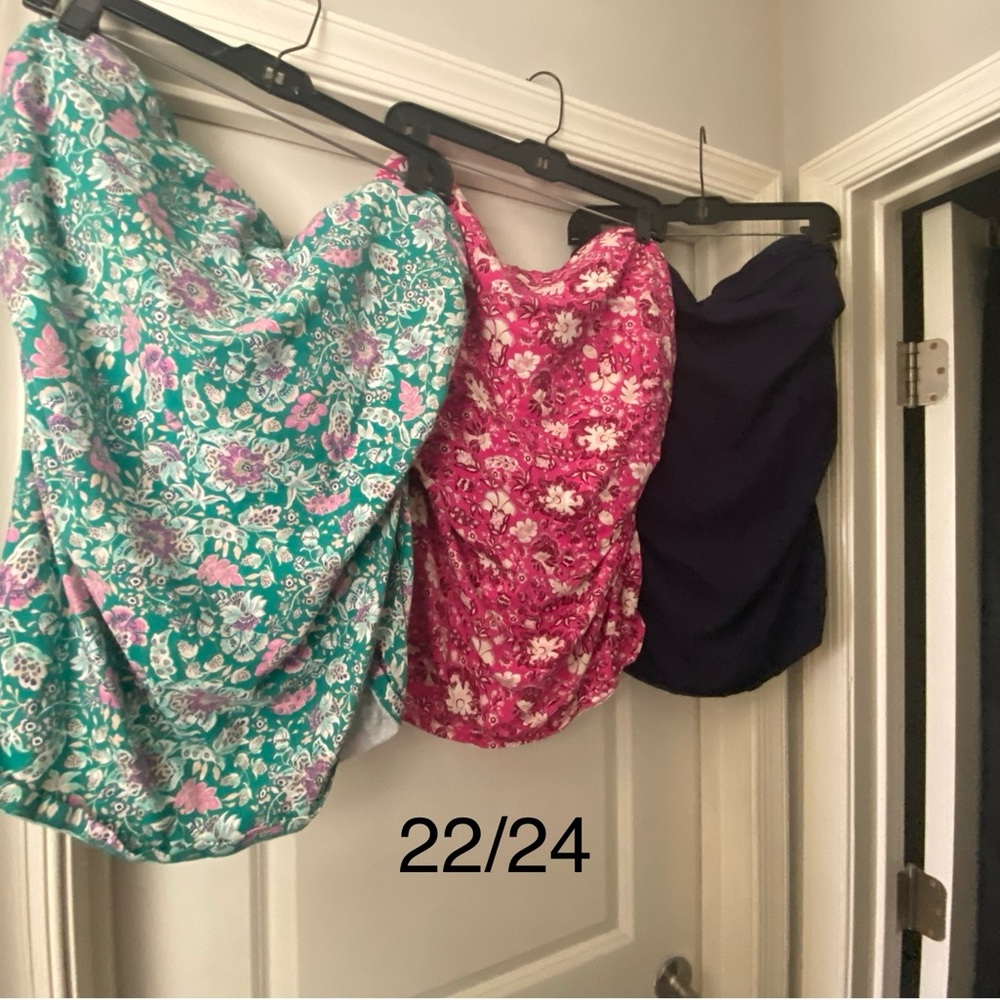 Floral and Solid Tube Top Set